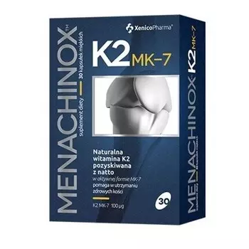 Менахинокс К2 Мк-7 - 30 мягких капсул Xenico Pharma