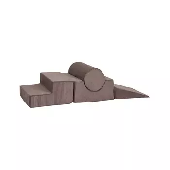 MEOWBABY Игровая площадка из пенопласта, игровой набор фигурной формы из 4 предметов для ребенка, вельвет, коричневый