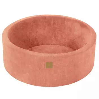 MEOWBABY Круглый сухой бассейн для детей 90х30см/без шариков, Вельвет, Бархат, Абрикос