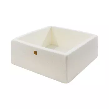 MEOWBABY Квадратный сухой бассейн для детей 90x90x90x40см/без шариков, хлопок, букле, белый