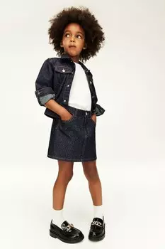 Мерцающая джинсовая юбка H&M, синий