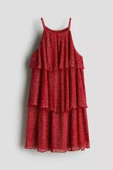 Мерцающее многоярусное платье H&M, красный