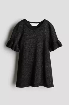 Мерцающее трикотажное платье H&M, черный