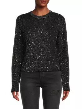 Мерцающий вязаный свитер Ba&Sh, цвет Noir