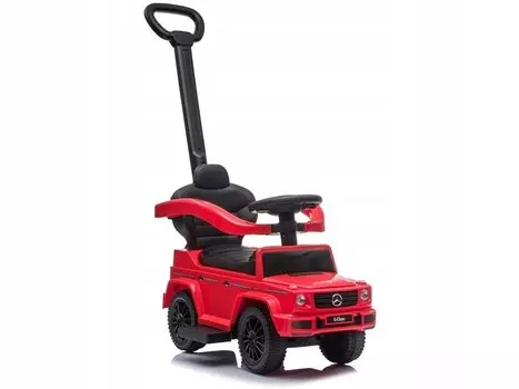 Mercedes G-Class райдер с толкачом, Кожа, Звуковой сигнал, Лицензия, Красный Bemi
