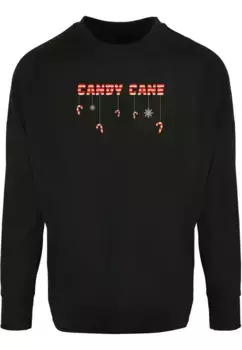Merchcode с длинным рукавом "Мужская футболка Candy Cane с длинным рукавом и длинным рукавом с вырезом в виде конфеты " Merchcode", черный