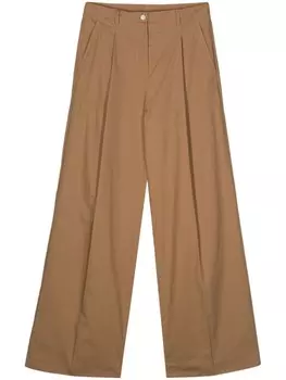 Merci брюки палаццо со складками, коричневый