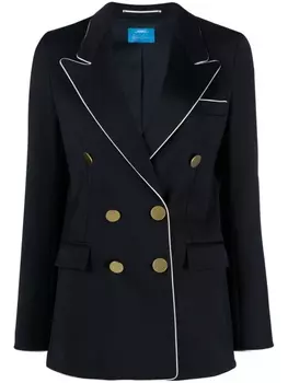 Merci двубортный блейзер с контрастной отделкой, синий