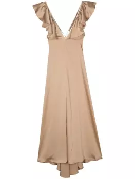 Merci платье макси, коричневый