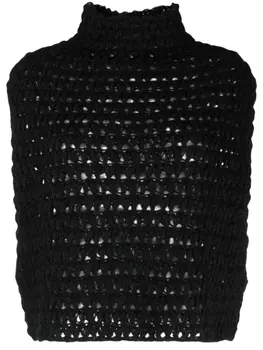 Merci топ рыхлой вязки с высоким воротником, черный