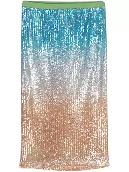Merci юбка миди с пайетками, синий