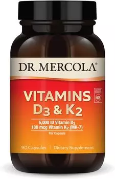 Mercola Витамины D3 и K2, 90 капсул