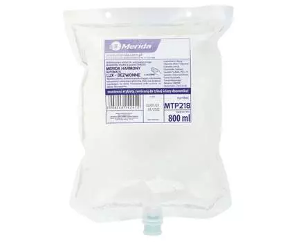 Merida MTP218 Пенное мыло HARMONY AUTOMATIC LUX ODOURLESS, одноразовый картридж 800 мл, без отдушек