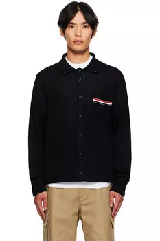 Мериносовая шерсть джерси длинный рукав Thom Browne, черный