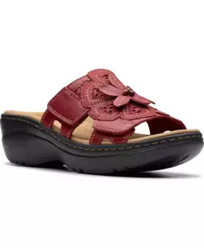 Мерлиаh2 Belle Flower Кожаные Босоножки на Платформе Clarks, красный