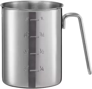 Мерный стакан RSLE, нержавеющая сталь, внутренняя шкала, сливной край и проволочная ручка, можно мыть в посудомоечной машине Объем 0,5 л, цвет edelstahlfarben