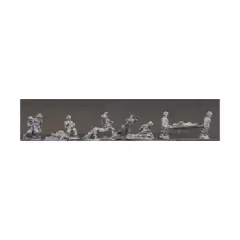 Мертвые и раненые с бригадами носилок, WWII Command Decision Miniatures - United States - Infantry (15mm) (Old Glory)