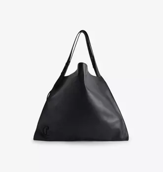 Мешковатая кожаная сумка-тоут от бойфренда Christian Louboutin, черный