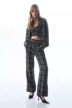 Мешковатые брюки H&M, черный/сетка