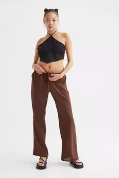 Мешковатые брюки H&amp;M, темно коричневый
