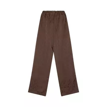 Мешковатые брюки из атласного жаккарда Marine Serre Moon Diamant, цвет Коричневый