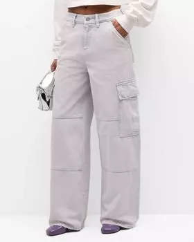 Мешковатые брюки-карго с эффектом овердай PURPLE, цвет Pink