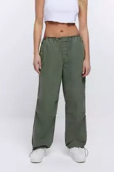 Мешковатые брюки-парашюты с заниженной талией River Island, зеленый