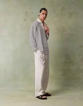 Мешковатые брюки со складками из хлопка в каменном цвете Cotton:On