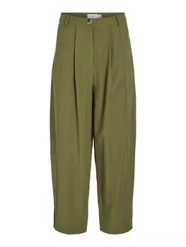 Мешковатые брюки в складку спереди VILA, оливковый