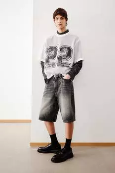 Мешковатые джинсовые шорты H&M, синий