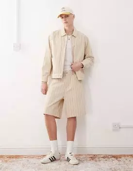 Мешковатые джинсовые шорты Obey в полоску цвета пеликан многоцветный