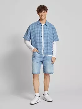 Мешковатые джинсовые шорты с пятью карманами REVIEW, синий