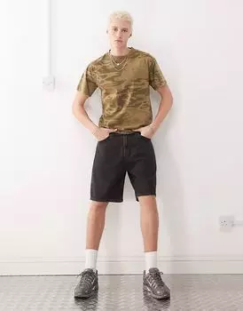 Мешковатые джинсовые шорты Weekday Galaxy черного цвета