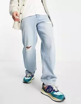 Мешковатые джинсы ASOS DESIGN conemill 'American classic' светлого цвета с разрезами
