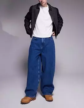 Мешковатые джинсы ASOS DESIGN свободного кроя, средне-синего цвета