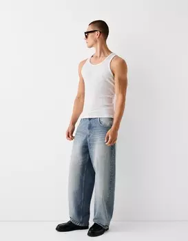 Мешковатые джинсы Bershka, голубой