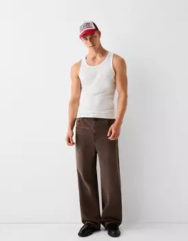 Мешковатые джинсы Bershka, коричневый