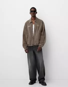 Мешковатые джинсы Bershka, серый