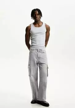 Мешковатые джинсы Bershka, серый