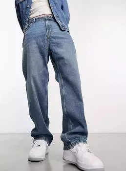 Мешковатые джинсы Bershka, синий