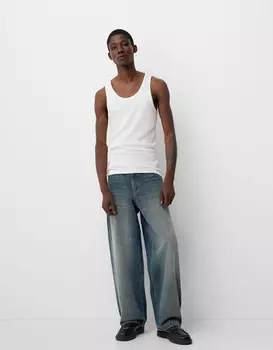 Мешковатые джинсы Bershka, зеленый