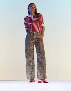 Мешковатые джинсы-бойфренды с леопардовым принтом ASOS DESIGN
