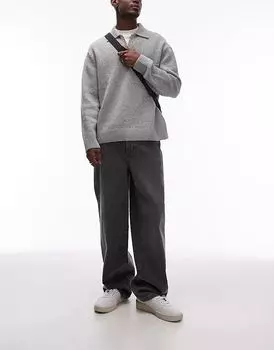 Мешковатые джинсы черного цвета Topman