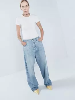 Мешковатые джинсы drop из органического хлопка с низкой посадкой Raey, синий