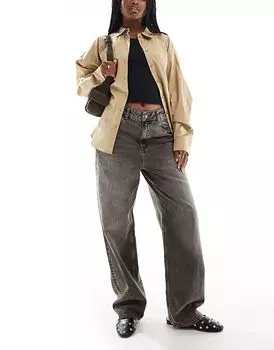 Мешковатые джинсы Erin средней посадки серого цвета JJXX