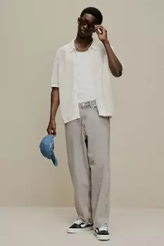 Мешковатые джинсы H&M, бежевый