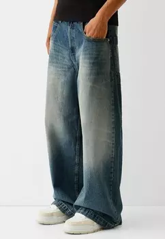 Мешковатые джинсы MEGA BAGGY Bershka, цвет Light Blue Denim