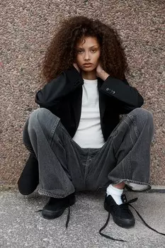 Мешковатые джинсы обычного кроя H&M, черный