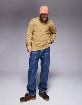 Мешковатые джинсы плотника темно-синего цвета ASOS DESIGN