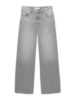 Мешковатые джинсы Pull&Bear, серый деним